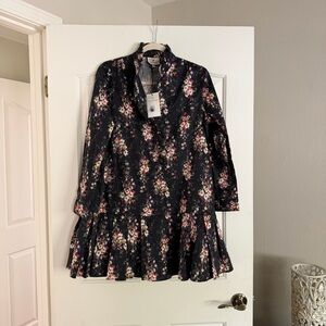 Tuckernuck Black Floral Long Sleeve Dress